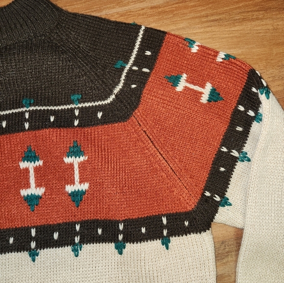 Vintage Ashley Knit Unisex Multicolored Patterned Pullover Sweater Size Large - Picture 6 of 12